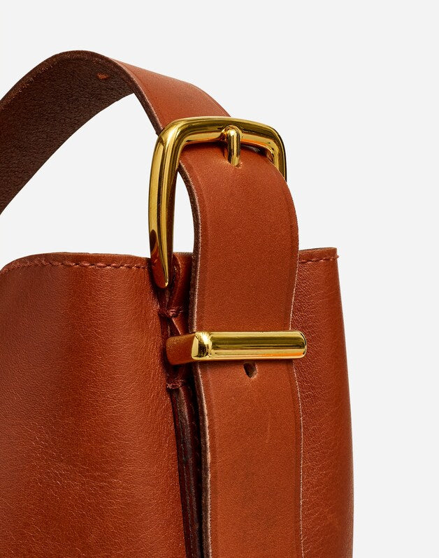 The Essential Bucket Tote in Leather WARM CINNAMON
