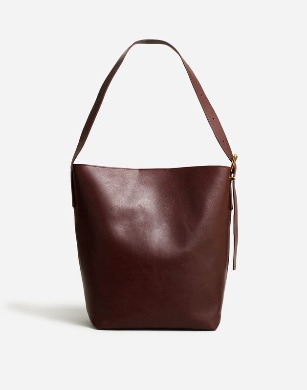 The Essential Bucket Tote in Leather CHOCOLATE RAISIN