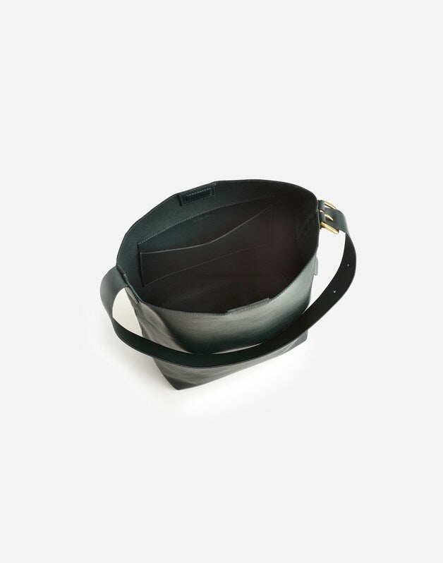 The Essential Bucket Tote in Leather LUXURY FOREST