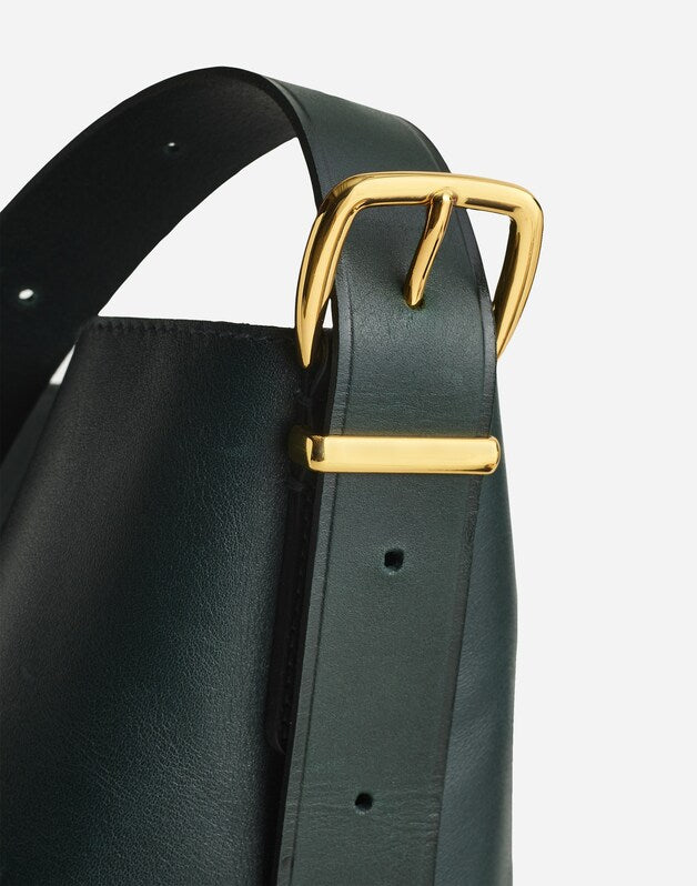 The Essential Bucket Tote in Leather LUXURY FOREST