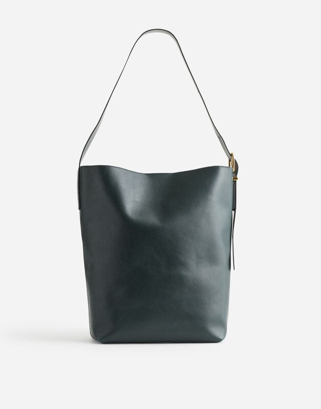 The Essential Bucket Tote in Leather LUXURY FOREST