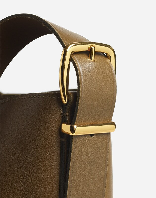 The Essential Bucket Tote in Leather BURNT OLIVE