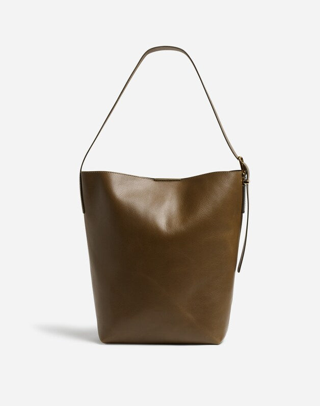 The Essential Bucket Tote in Leather BURNT OLIVE