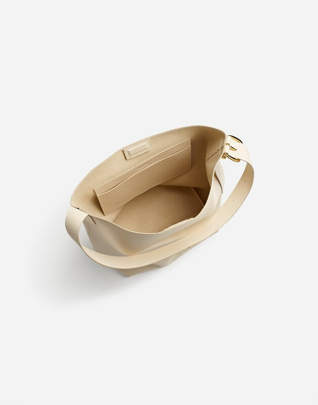 The Essential Bucket Tote in Leather ECRU