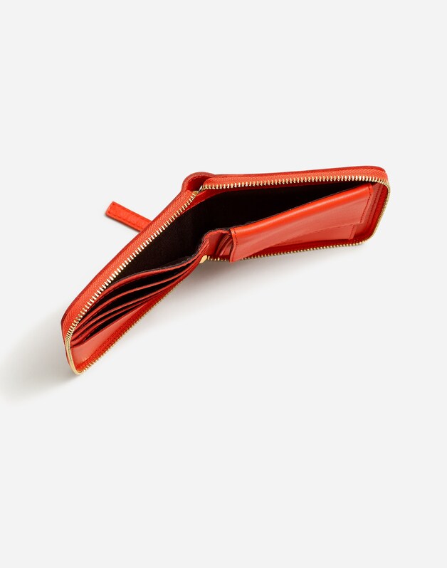 The Essential Zip Wallet in Leather WILD POPPY