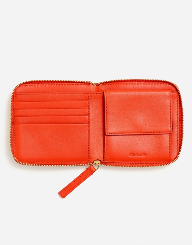 The Essential Zip Wallet in Leather WILD POPPY