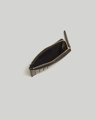 The Zip Card Case Wallet in Waxed Leather TRUE BLACK