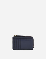 The Zip Card Case Wallet in Waxed Leather NIGHTTIME
