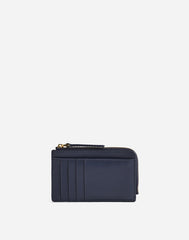 The Zip Card Case Wallet in Waxed Leather NIGHTTIME
