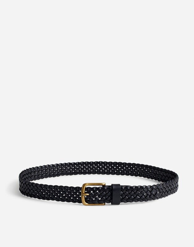 Woven Leather Belt TRUE BLACK