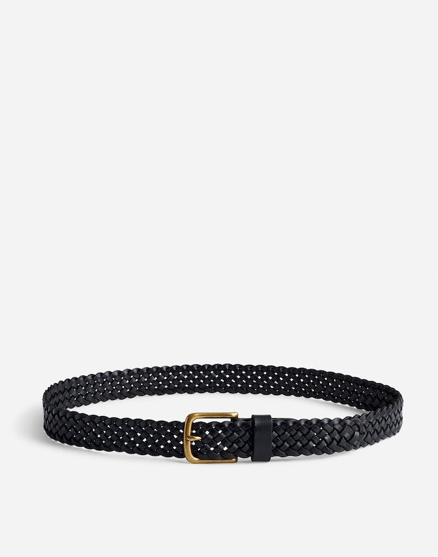 Woven Leather Belt TRUE BLACK