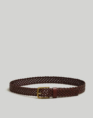 Woven Leather Belt RICH BROWN