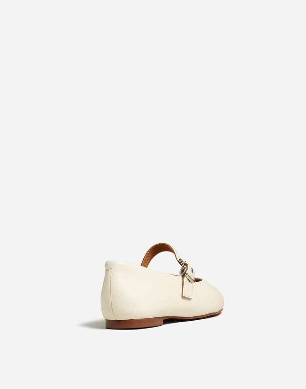 The Remy Mary Jane Flat ECRU