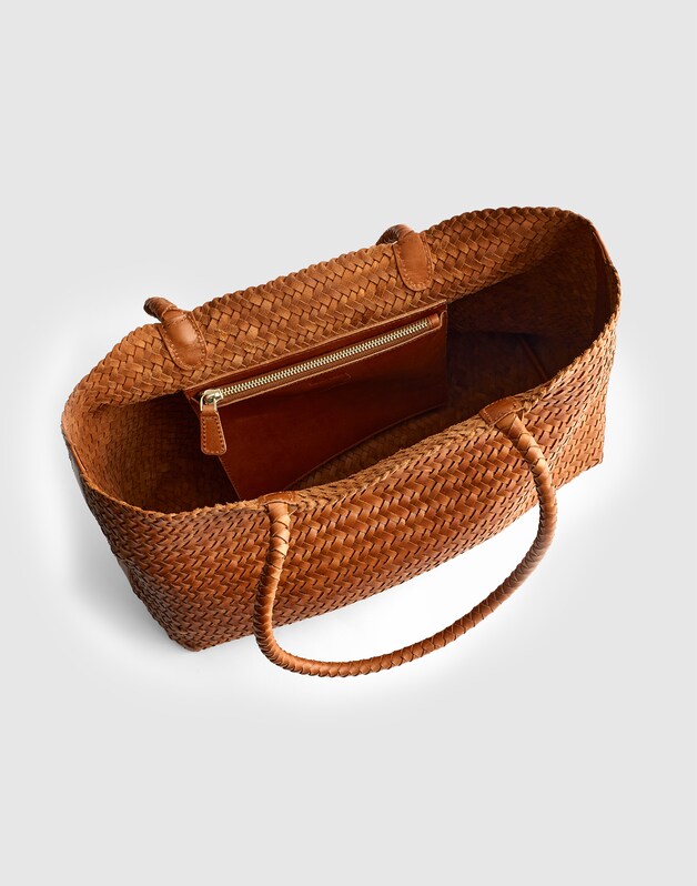 The Signature Woven Tote BURNT SIENNA