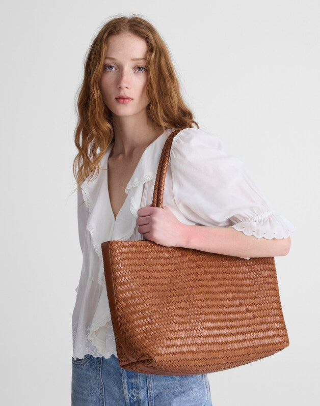 The Signature Woven Tote BURNT SIENNA