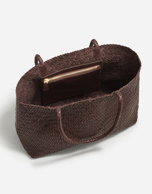 The Signature Woven Tote COFFEE BEAN