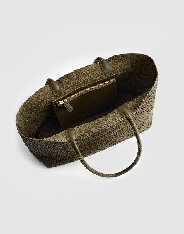 The Signature Woven Tote FADED OLIVE