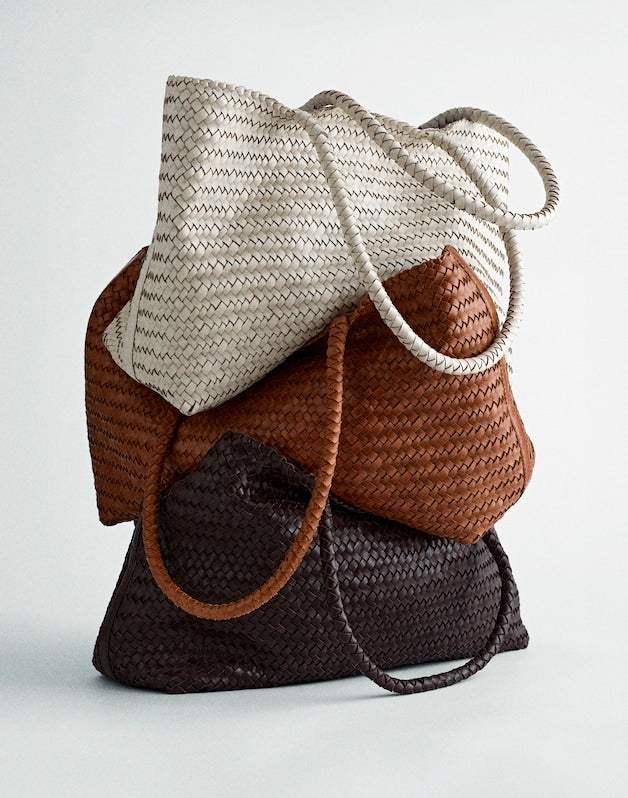 The Signature Woven Tote VINTAGE MUSLIN