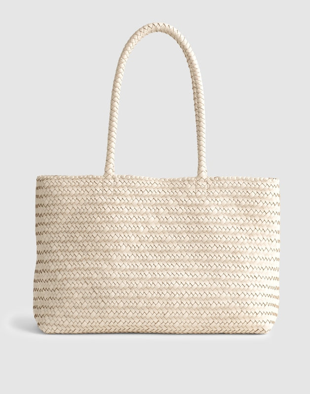 The Signature Woven Tote VINTAGE MUSLIN