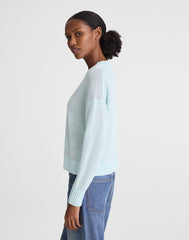 Linen Drop-Shoulder Sweater LIGHT TURQUOISE