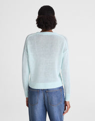 Linen Drop-Shoulder Sweater LIGHT TURQUOISE