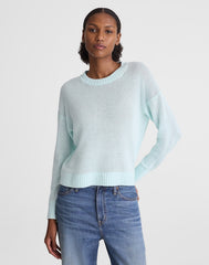 Linen Drop-Shoulder Sweater LIGHT TURQUOISE