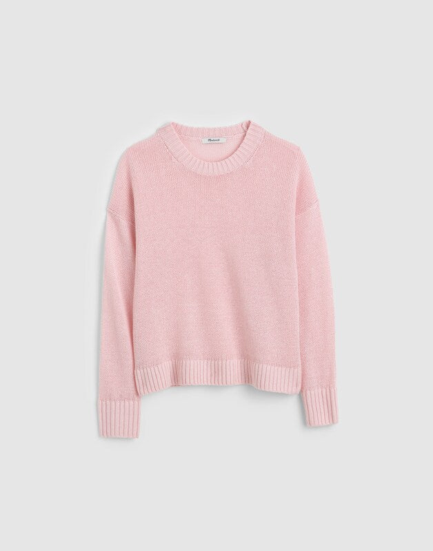 Linen Drop-Shoulder Sweater PINK BLUSH