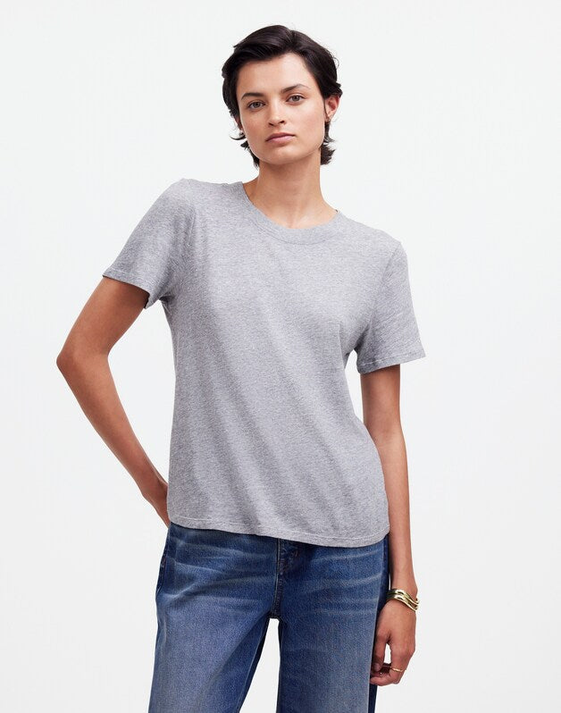Premium Standard 01. The Heathered Shrunken Tee HTHR GREY