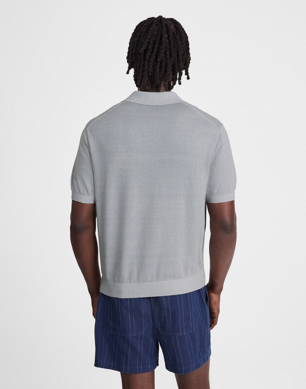 Three-Button Sweater Polo in Garment Dye SOLSTICE