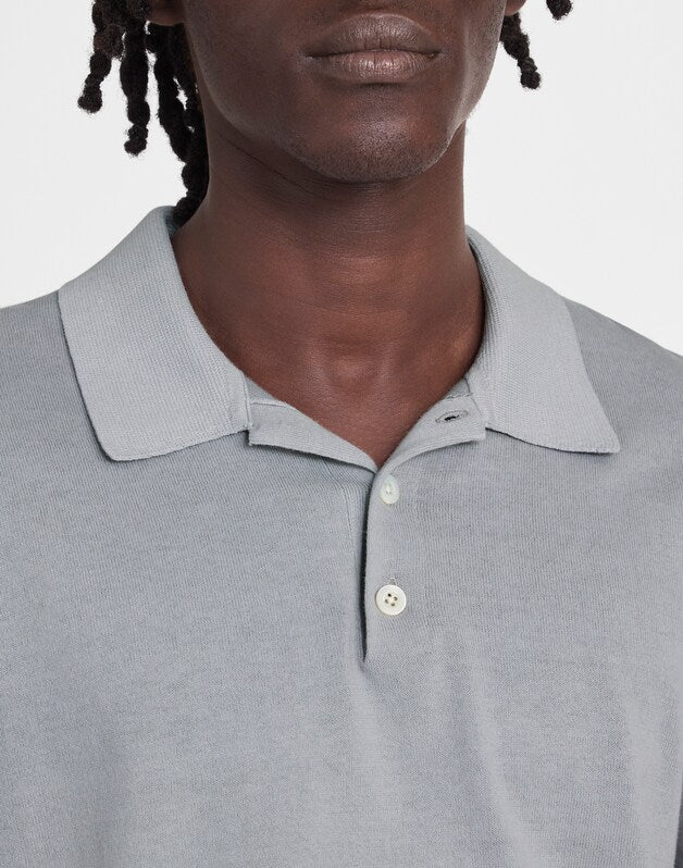 Three-Button Sweater Polo in Garment Dye SOLSTICE