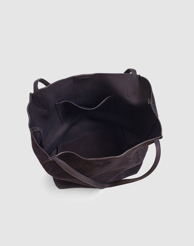 The Shopper Tote in Soft Grain Suede JUNIPER BERRY
