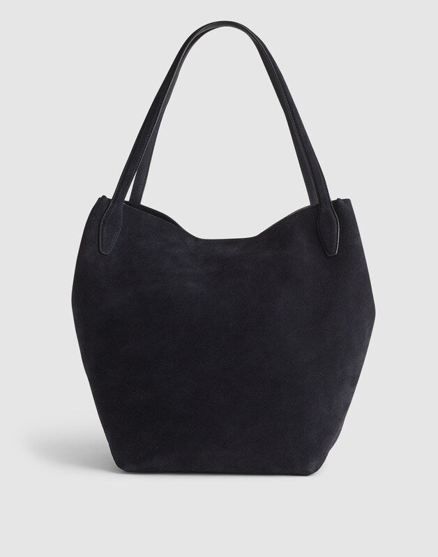 The Shopper Tote in Soft Grain Suede JUNIPER BERRY