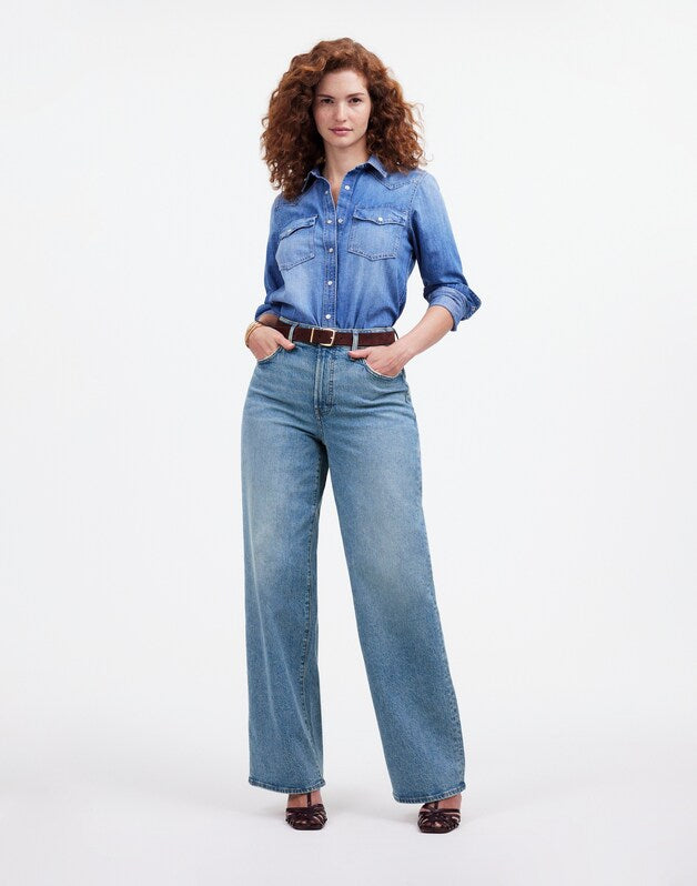 The Curvy Perfect Vintage Wide-Leg Jean in Enmore Wash ENMORE WASH