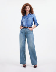 The Curvy Perfect Vintage Wide-Leg Jean in Enmore Wash ENMORE WASH