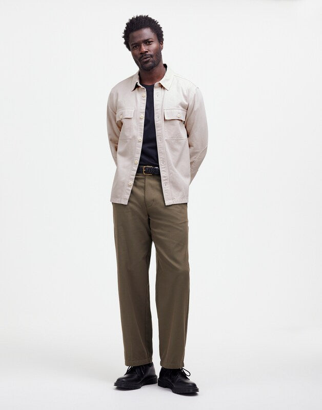 Garment-Dyed Straight-Hem Work Shirt VINTAGE LINEN