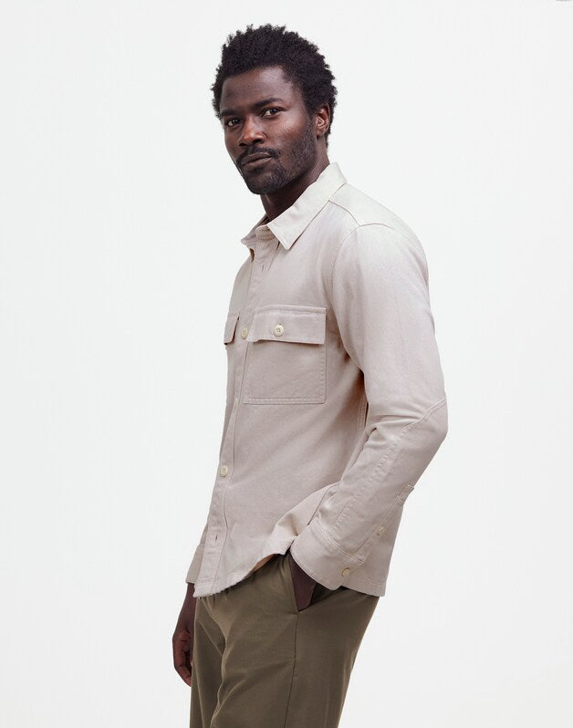 Garment-Dyed Straight-Hem Work Shirt VINTAGE LINEN