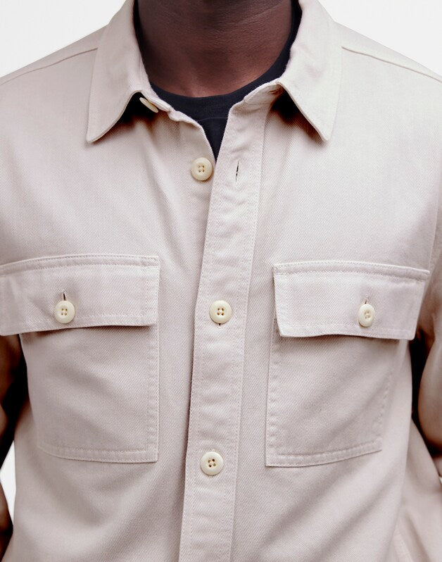 Garment-Dyed Straight-Hem Work Shirt VINTAGE LINEN