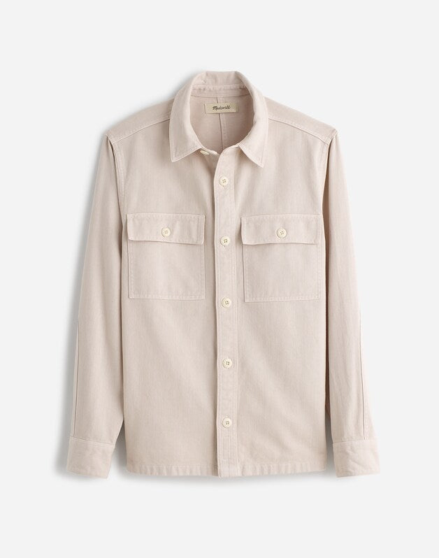 Garment-Dyed Straight-Hem Work Shirt VINTAGE LINEN