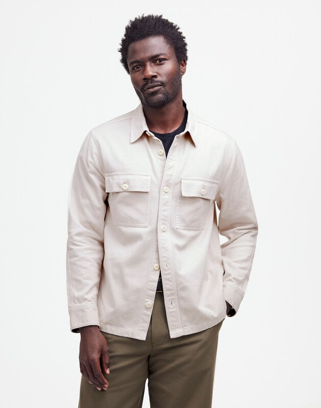 Garment-Dyed Straight-Hem Work Shirt VINTAGE LINEN