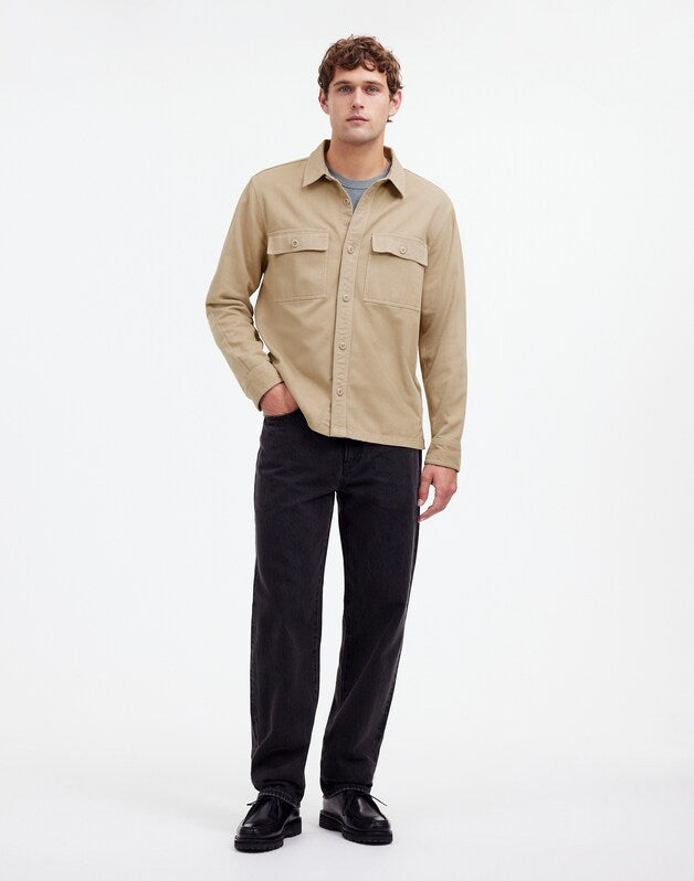 Garment-Dyed Straight-Hem Work Shirt DRIFTWOOD