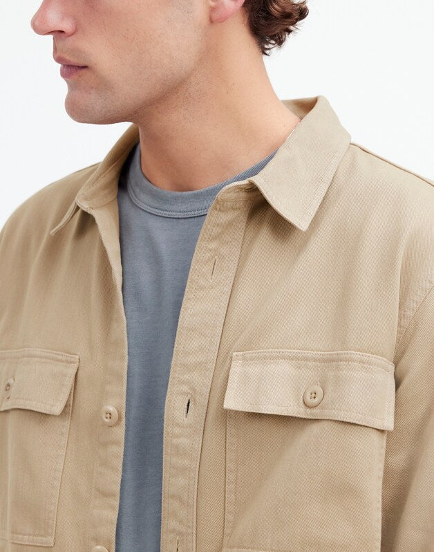 Garment-Dyed Straight-Hem Work Shirt DRIFTWOOD