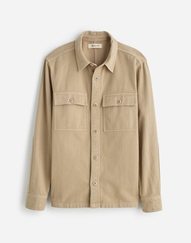 Garment-Dyed Straight-Hem Work Shirt DRIFTWOOD