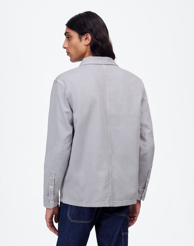 Garment-Dyed Straight-Hem Work Shirt FADED LAVENDER