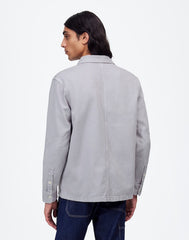 Garment-Dyed Straight-Hem Work Shirt FADED LAVENDER