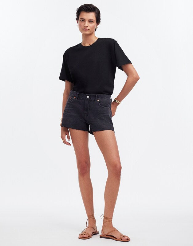 Cotton Relaxed Oversized Tee JET BLACK