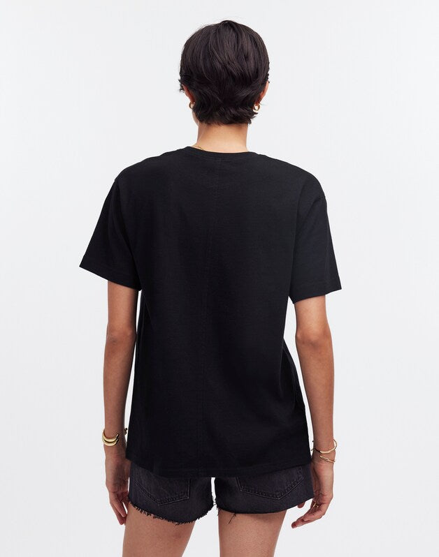 Cotton Relaxed Oversized Tee JET BLACK