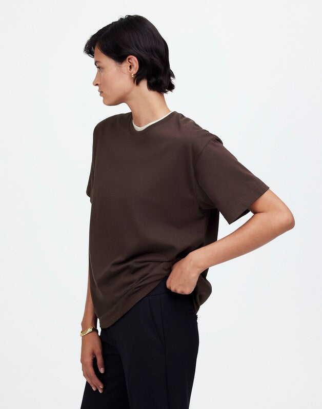 Cotton Relaxed Oversized Tee DARK CAROB