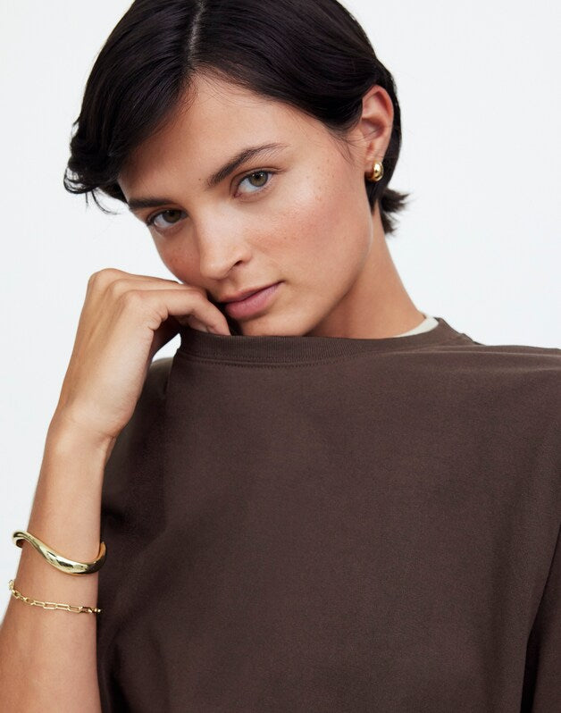 Cotton Relaxed Oversized Tee DARK CAROB