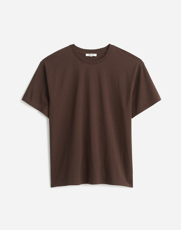 Cotton Relaxed Oversized Tee DARK CAROB