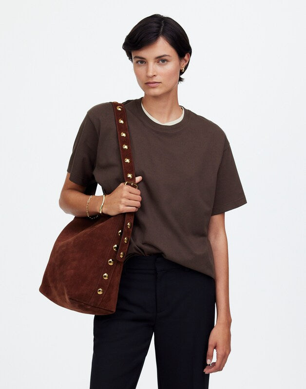 Cotton Relaxed Oversized Tee DARK CAROB